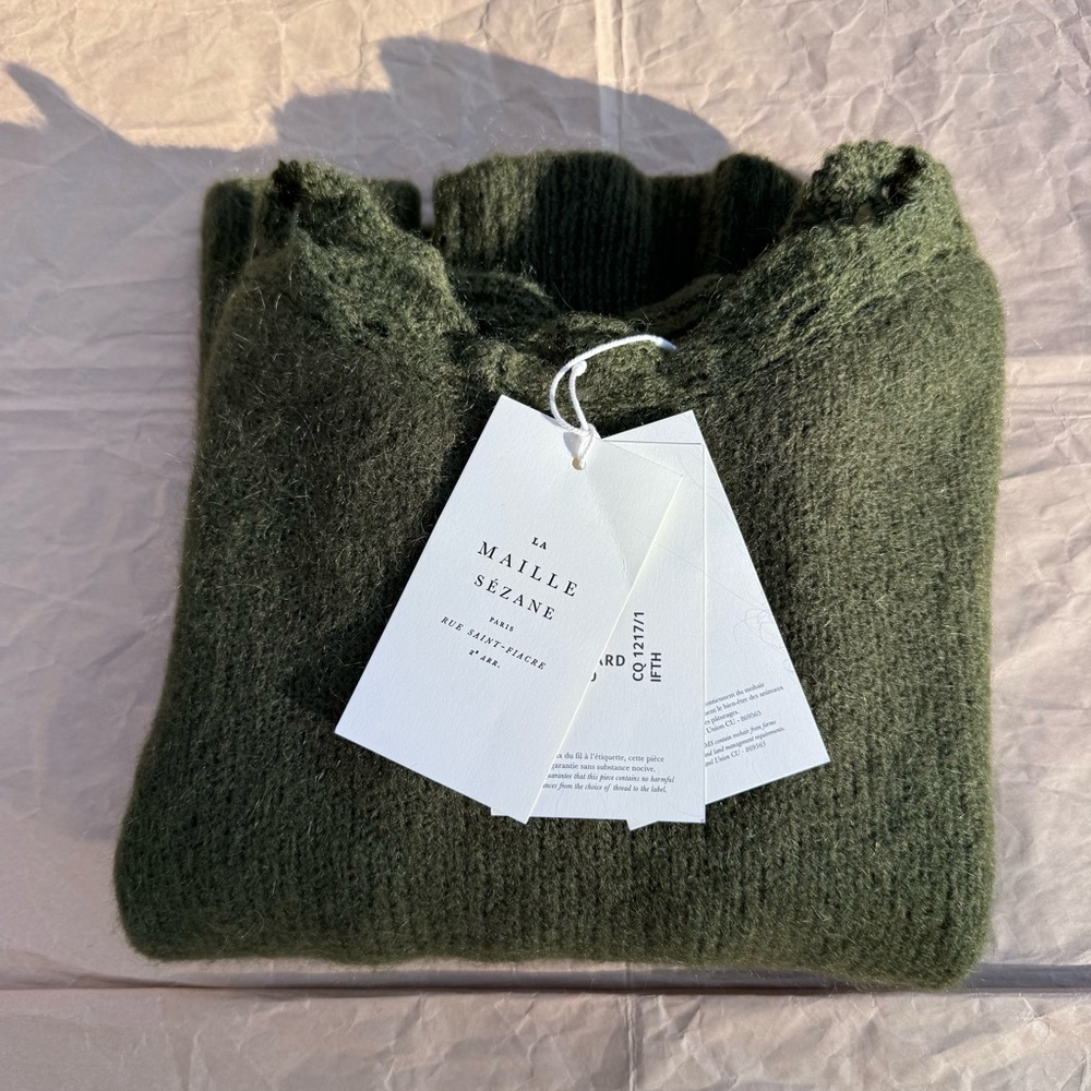 Sézane Stacy/Sezane Stacy Pull/Jumper/Sweater in Perfect Green, LNWT, Small - Picture 10 of 10